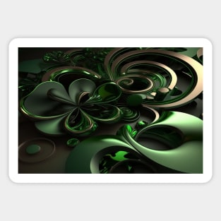 St Patricks Day Artwork - Green abstract artwork Sticker